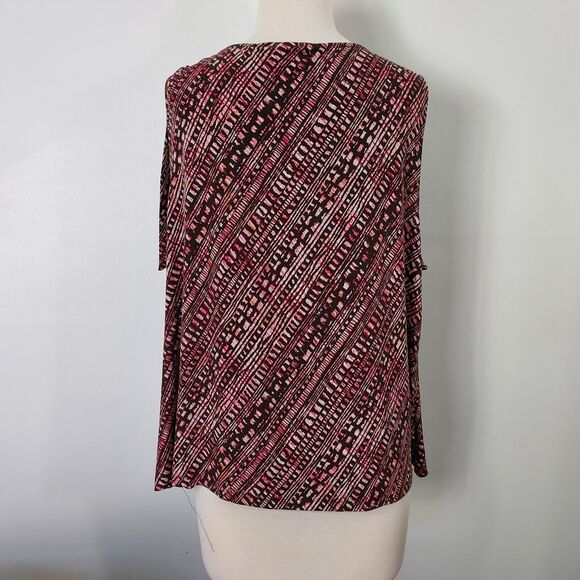 Merona Shirt Top Cowl Neck Womens Plus Size 3X Sleeveless Flowy Brown Pink - Picture 7 of 11